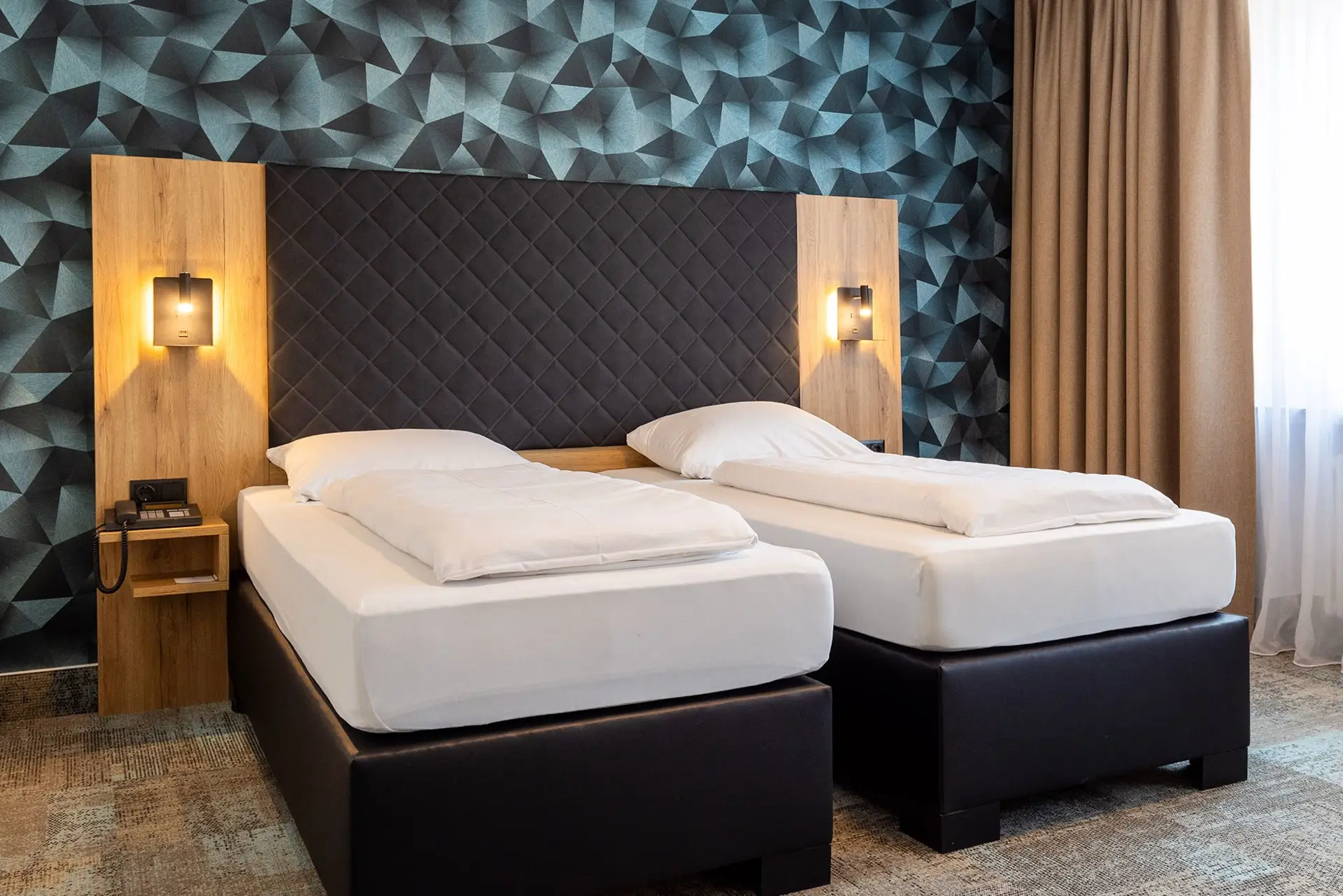 Doppelzimmer mit zwei Einzelbetten im Hotel Lenz in Fulda
